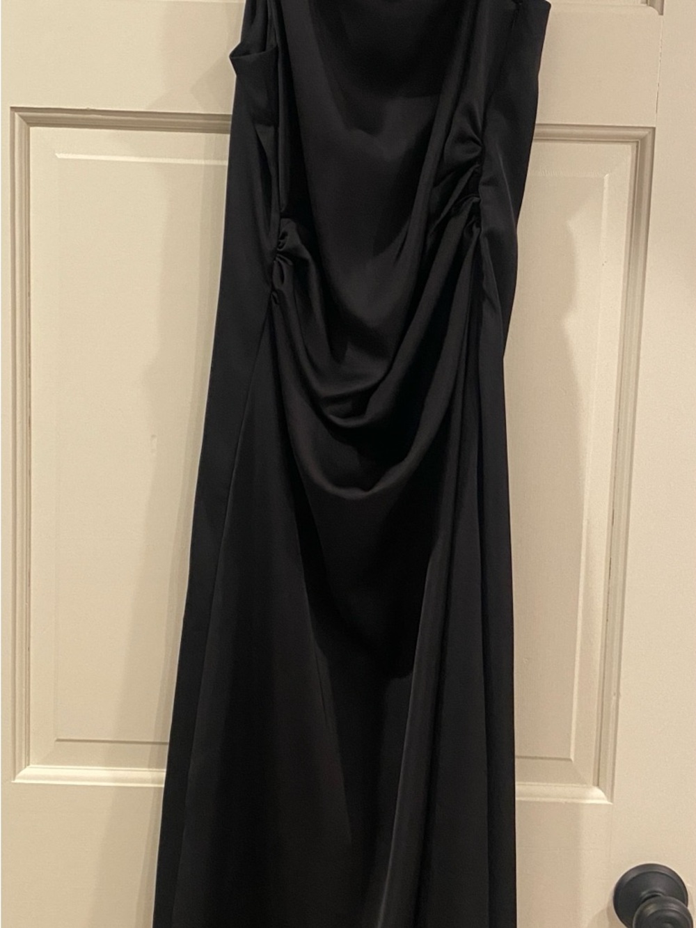 Deluc Black Draped Maxi Dress